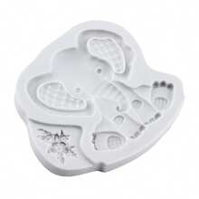 Moldes de fondant con diseño de elefante para decoración de pasteles, decoración de cupcakes, dulces, arcilla polimérica, pasta de goma - Gris - Ver 4