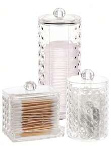 1pc Swab Holder, Makeup Remover Pad Dispenser, Covered Makeup Remover Pad Storage Box, Transparent Cosmetic Organizer, Bathroom Makeup Swab & Pad Holder,Gifts For Women,Christmas Gifts,Gift Ideas For Women - Multicolor - View 9