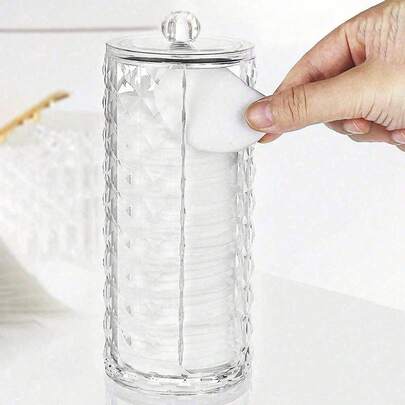 1pc Swab Holder, Makeup Remover Pad Dispenser, Covered Makeup Remover Pad Storage Box, Transparent Cosmetic Organizer, Bathroom Makeup Swab & Pad Holder,Gifts For Women,Christmas Gifts,Gift Ideas For Women,Room Decor