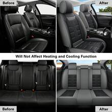 PU Leather 3D Car Seat Covers For 5 Seat Cars Full Set Full-Wrap Cube Style Universal Fit For All Seasons Front Rear Cushion Protector Interior Accessories Gift Decor - 灰色的 - 查看 8