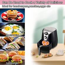 Bandeja de Silicona para Huevos, 2 Piezas, Freidora de Aire Sartn con 3 Cavidades, Cepillo para Aceite y Esptula, Molde Reutilizable para Freidora de Aire - Rosa - Ver 6