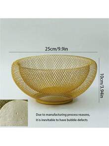 2-Tier Modern Iron Wire Mesh Fruit Basket, Snack Candy Nuts Storage Tray, Home Fruit Plate - Multicolor - View 3