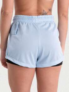 Women's 2-In-1 Dryfit Gym Shorts Kit: 3 Double Shorts For Training, Hiking And Other Sports - 黑色+藍色+灰色 - 查看 8