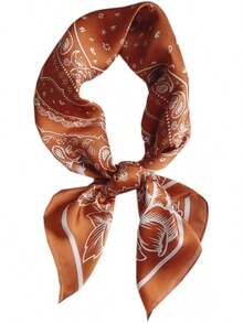 WENLOOY Square Satin Silk Feeling Hair Scarf Headscarf For Women/Men's Necktie Silk Bandanas Pocket Squarehalloween - Fj02-15紅色 - 查看 3