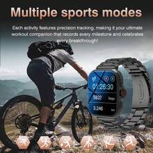 Ceas inteligent unisex, răspuns la apeluri, memento mesaje, control muzical, fotografiere de la distanță, contor de pași, urmărire calorii, moduri multi-sport, ceas deșteptător, notificare apeluri telefonice și mesaje, 190mAh, ecran tactil complet de 1,83 inci, compatibil cu Android și iOS