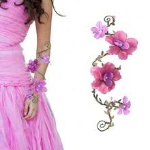 FRESHME Renaissance Fairy Floral Arm Wrap - 1 PC Elf Bracelet Forest Mother Nature Costume Renfaire Cosplay Fairy Accessories{"Color_name":"Purple"} - 紫色的 - 查看 1