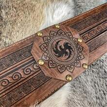 A Medieval Viking Retro Men's And Women's Fashion Wide Belt Waist Belt Halloween Decoration Role Play - A - Xem 8