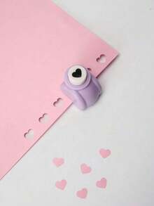 1PC Cute Heart-Shaped Paper Punch For DIY Scrapbooking, Card Making, Crafting – Valentine's Day, Journal Supplies, Handmade Art Crafts, Office Stationery - Tím hoa cà - Xem 2