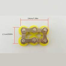 1pc (Random Color) 6-Sided Fidget Cube Flippy Finger Spinner Stress Relief Toy, Metal Keychain, Portable Decompression Toy - Multicolor - View 8