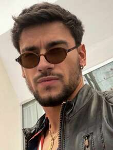 1 PC Men's Acrylic Bohemian Oval Frame Fashion Glasses For Festive Outings Holiday Accessories For Summer Beach Vacation,Outdoor,Travel Back To School Fashionable Preppy School Look