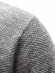 1 buah Sweater Pullover Pria Slim Fit Warna Polos Kasual Nyaman untuk Kerja/Perjalanan, Kerah Tinggi, Resleting Setengah, Ukuran Sedikit Kecil, Disarankan Memesan 2 Ukuran Lebih Besar, Desain Musim Dingin yang Ringan dan Hangat, Tidak Tebal - Light Grey - View 4