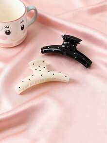 2pcs Women's Large Polka Dot Acrylic Hair Clips, Retro Hair Claw Bun Claws, Fashion Elegant Hair Accessories Elegant Claw Clip Winter Hair Clutch