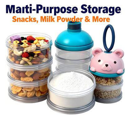 1pc 4-Layer Milk Powder Container, Portable Milk Powder Box, Milk Powder Dispenser, Large Capacity Assembled Milk Powder Box
