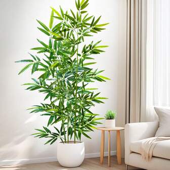 120-240cm/94.48in Artificial Green Bamboo Leaves, Fake Branch Plants, Suitable For Home, Commercial Office Decoration