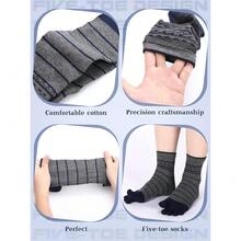 6 Pairs Women Men Ankle Toe Socks Cotton Warm Crew Toe Separator Socks For Athletic Running{"Color_name":"LightGray,DarkGray,PureBlack","Size_name":"5-9","Style":"Five-Toe"} - 多色7 - 查看 6