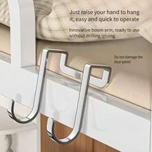 Edelstahl S-Haken - Geeignet für Küche, Badezimmer, Schranktür, wandmontiert, ohne Bohrlöcher, direkt an der Tür aufhängen - lässiger Stil Doppelhaken, zum Aufhängen von Kleidung, Handtüchern, Geschirr usw.