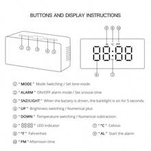 Đồng hồ báo thức tự động điều chỉnh độ sáng này có thể sử dụng cả ngày lẫn đêm. Đồng hồ báo thức kỹ thuật số LED có hai chế độ báo thức, hiển thị nhiệt độ, tự động điều chỉnh độ sáng ngày/đêm, định dạng giờ 12/24, chức năng báo lại và hỗ trợ nguồn USB/pin. Thích hợp để đặt trên bàn làm việc tại nhà, trang trí nhà cửa, và cũng là một món quà tuyệt vời cho bạn bè và gia đình. - Nhiều màu - Xem 13