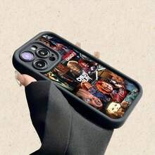 Una funda para teléfono móvil con un diseño único de temática de terror, que ofrece protección completa con TPU de goma suave a prueba de golpes y caídas.Viene en un elegante color negro, adecuado tanto para hombres como para mujeres, compatible con los modelos de  16, 15, 14, 13, 12, 11Xs, XR, X7/8 Mini Plus Pro Max E Series. - Burdeos - Ver 6