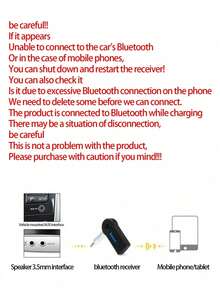 1 pieza Receptor Bluetooth 5.0 para automóvil con conector AUX de 3.5 mm, transmisor de música de audio estéreo inalámbrico con micrófono para altavoces del automóvil, adaptador inalámbrico para Pascua