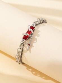 Starry Wrapped Rhinestone Titanium Steel Men Bracelet, New Design, Fashionable Accessory