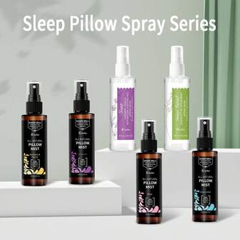  1 Bottle Kanho 120ml/4.06 Fl.Oz Pillow Fragrances Mist Spray, Peace Fresh Home Air Aroma, Scents Of Bamboo Honey, Lavender, Ocean, Rose, Stress Relief Eucalyptus Mint, Sleep Lavender Vanilla