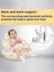Multifunctional Inflatable Baby Learning Chair And Baby Bath Stool, Baby Inflatable Seat For Babies 3 Months And Up Summer Inflatable Baby Seat For Sitting Up, Blow Up Baby Floor Seat , Baby Shower Chair Floor Seater, Infant Back Support Sofa