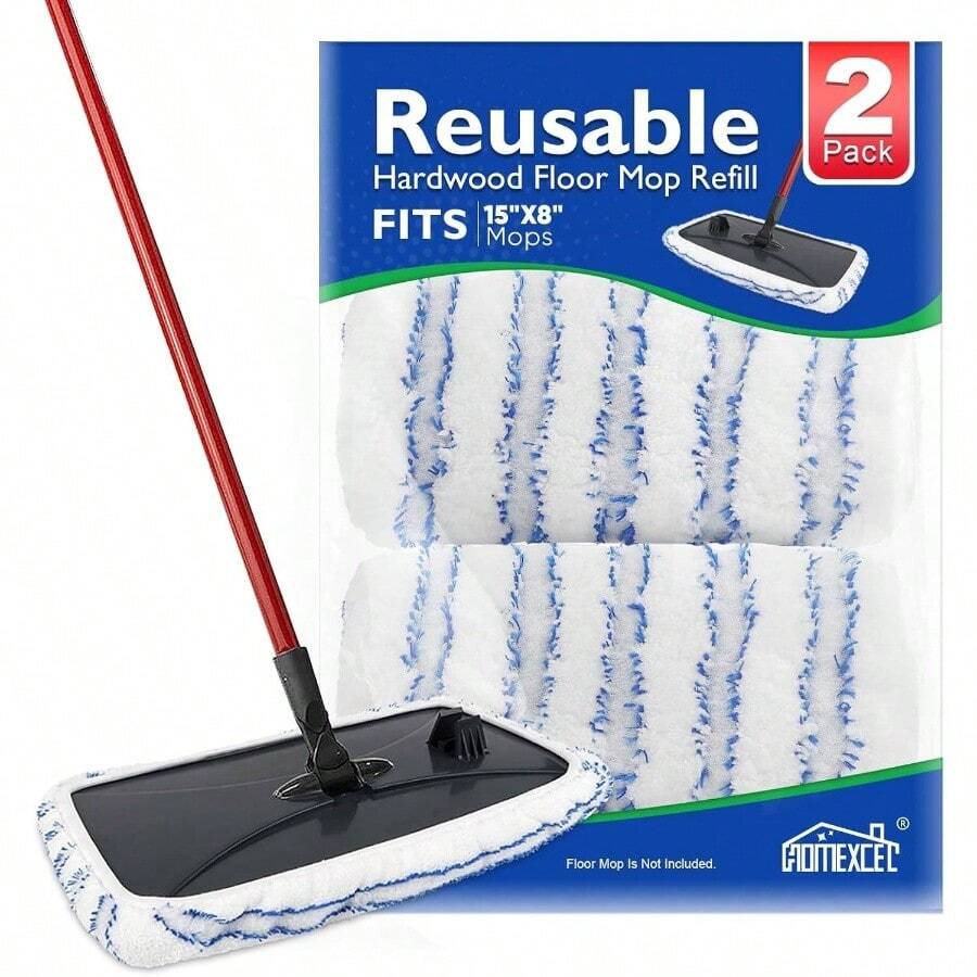 Reusable Microfiber Mop Pads Compatible With O - Cedar Hardwood Floor'N More Microfiber Mop - Mop Pads Refills Wet And Dry Use - 2 Pack - 2 - 查看 1