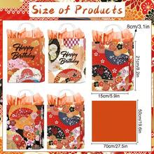 DJapanese Party Favor Bags 16 Pcs Hibachi Goodie Paper Gift Bags Plies Japanese Chinese Folding FansThemed Decorations For Birthday Baby Shower Wedding - Hibachi - 查看 2