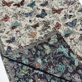 1 Pc Jacquard Fabric With Butterfly Pattern, DIY-Sewing Fabric, Pre-Cut 19in X 58.2in, 36in X 58.2in, Thick Yarn-Dyed Fabric For Autumn And Winter, Suitable For Handcrafting Sofa Covers, Tablecloths, Pillows, Curtains, Clothing, Bags, Dresses, Skirts, Hats, Background Fabric, Tapestry, Table Flag, Home Decoration, Etc