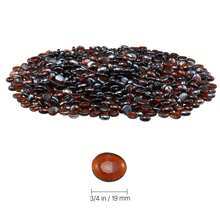 Fire Glass, 10LBS / 4.5KG High-Temperature Resistant Fireplace Rocks, 3/4-Inch / 19.05 Mm Reflective & Smokeless Firepit Glass Beads, High Luster Stone Landscaping For Fire Pit Table, Rich Amber - Dark Amber 10 Lbs - View 10