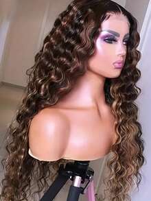 Eulisi Tóc giả ren phía trước 13x4 Body Wave, tóc thật, tóc thật đã được nhổ sẵn, mật độ 180, tóc giả ren phía trước trong suốt, tóc thật dành cho phụ nữ, tóc giả không keo 9A, tóc thật với tóc con, màu tự nhiên, highlight màu vàng mật ong P427#, thẳng, sóng cơ thể, sóng sâu, sóng nước, màu 1B/30#, tóc giả thẳng, sóng cơ thể, sóng sâu, - màu đen - Xem 49