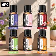 6pcs Aromatherapy Essential Oil Set Rose 1 Bottle Lavender 1 Bottle Vanilla 1 Bottle Sandalwood 1 Bottle Sakura 1 Bottle Jasmine 1 Bottle Aromatherapy Essential Oil Diffuser Aromatherapy Candle Aromatherapy Stove Diffuser Stone Humidifier Car Aromatherapy Home Aromatherapy Essential Oil Refill Gifts Birthday Graduation