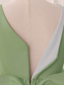 Young Girl Mint Green Ruffle Trim Mesh Party Dress, Elegant Princess Style Dress Suitable For Girls Birthday Party, Christmas Gift, Formal Occasion, Casual Daily Wear, Flower Girl Wedding Dress - Mint Green - View 8