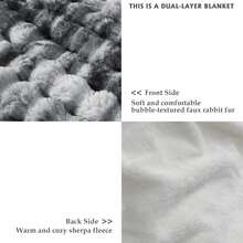 Manta de felpa de piel sintética ultrasuave, de 127.0 x 152.4 cm, sherpa gruesa y cálida para sofá, recámara, camping, manta decorativa para una calidez acogedora, color gris claro con - Burbuja Corbata Gris Claro - Ver 11