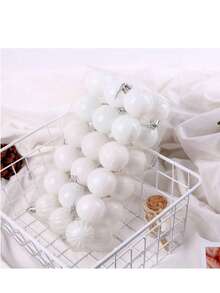 36pcs/Box 4cm Christmas Ball Ornaments, Home Decor Hanging Accessories, Christmas Decoration, Multi-Color Options - White - View 4