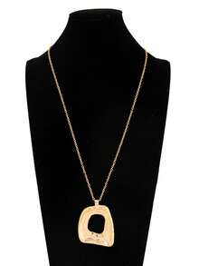 1 Stück großer Anhänger Halskette, mehrschichtige Boho-Kreis-Leder-Choker, klobige Boho-Halskette für Frauen, lange Pullover-Halskette, Schmuck