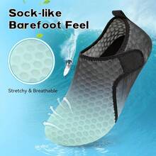 Scurtain Barefoot Water Shoes For Women Men Beach Swim Aqua Socks Summer Quick-Dry Sandals Slippers - 綠黑 - 查看 4