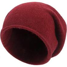 Cashmere Slouchy Knit Hat For Women Men Winter Soft Warm Ski Wool Knitted Skull Beanies Caphalloween - Màu Đỏ Sâu - Xem 12