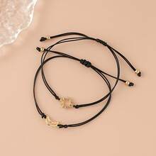 Fashion Alloy Sun, Moon, And Star Friendship Bracelet - Adjustable, Suitable For Casual Wear Or As A Gift - Vàng - Xem 8