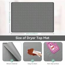 Fundas para lavadora y secadora para la parte superior, almohadilla de silicona de 25.6x 23.6 pulgadas, para mquina de lavandera y secadora, antideslizantes, resistentes al agua, protectores de - 1 pieza + Gris - Ver 3