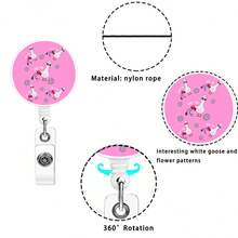 1pc (Badge Clip + Card Holder) Cute Bowknot Women ID Badge Reel, Retractable Badge Scroll With Clip, Easy Name Card Holder, Teacher/Medical Assistant Badge Reel, ID Card Protector, Vertical Business ID Card Holder, Gift For Office Workers, Nurses, Social Workers - Multicolor - View 3