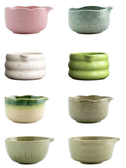 2 Peças Tigelas Cerâmicas com Bico, Tigela de Matcha da Dinastia Song, Batedor de Matcha, Pincel de Matcha, Conjunto de Ferramentas de Mistura de Matcha, Conjunto de Utensílios Queimados em Forno, Conjunto de Volta às Aulas, Conjunto de Presentes de Feriados