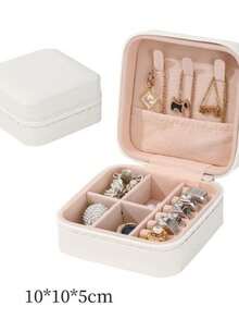 Portable Travel Jewelry Box Storage Bag Ring Necklace Pouch Good Gift - Camel - View 3