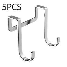 Edelstahl S-Haken - Geeignet für Küche, Badezimmer, Schranktür, wandmontiert, ohne Bohrlöcher, direkt an der Tür aufhängen - lässiger Stil Doppelhaken, zum Aufhängen von Kleidung, Handtüchern, Geschirr usw.