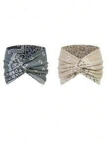 6-Pack Vintage Paisley Pattern Headbands Women's Colorful Headbands Sports Sweatbands Yoga Hair Accessories Bohemian Style (Handmade, A Little Color Difference Is Normal) Women Bandanas Winter Scarf