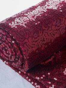 1pc 3mm Precision Cut Sequin Fabric, Heavy Beaded Embroidery 3D Sequins, Party Background Decor Costume Dress Stage DIY Pre-Cut Cloth - Burgundy - View 6