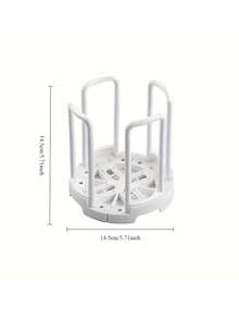 可扩展厨房储物整理架，带排水功能 - 塑料碗碟架、杯架和餐具托盘，适用于台面和户外聚会 - 彩色 - 查看 3