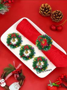 6pcs Christmas Tree Napkin Rings, Suitable For Room Decor, Dining Table Decor, Home Decor, Fit For Christmas, Party, Birthday, Wedding And Banquet Buffet Table Elegant Minimalist Decoration - Multicolor - View 26