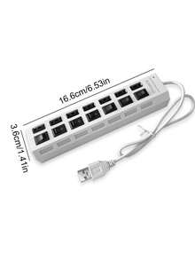 1入組7口USB集線器分路器帶局部開關 - 白色 - 查看 5