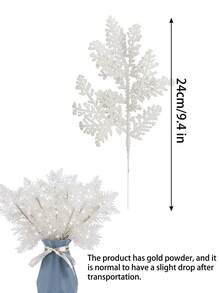 1/10pcs Christmas Decorative Gold Powder Pine And Cypress Branch Hollowed-Out Double-Layer Christmas Flowers, Simulated Pine And Cypress Branch Christmas Tree Decoration Ornaments, DIY Flower Garland Arrangement, Colorful Artificial Flowers, Christmas Party Table Center Decoration Ornaments, Vase Arrangements, Shining Red Gold Powder Christmas Christmas Flowers, Christmas Tree Decoration Flower Accessories - Verschiedenfarbig - Übersicht 9